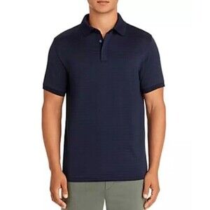 Theory Men Band Striped Polo Navy Size L  100%‎ Cotton Golf
